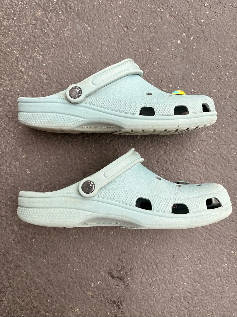 CROCS Kids Classic Clog in Seafoam Green with Charms
